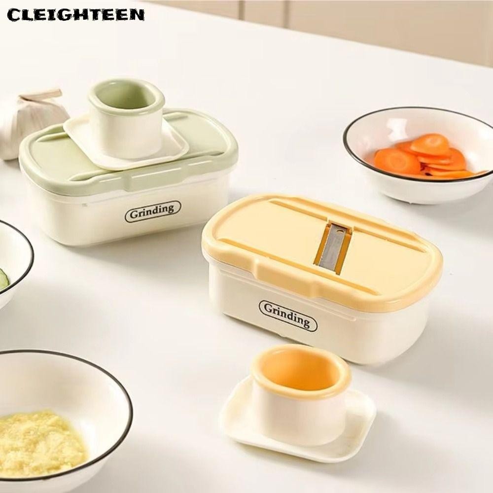 Cleighteen เครื่องมือขูดกระเทียม, เครื่องขูดเครื่องตัดผักแบบใช้มือ, ขิงผลไม้มัลติฟังก์ชั่กระเทียมกบครัว
