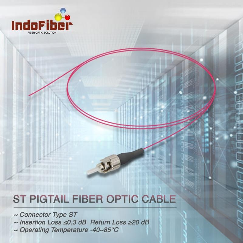 INDOFIBER Pigtail ST Simplex Multimode OM4 50/125um, 1 เมตร (LSZH)