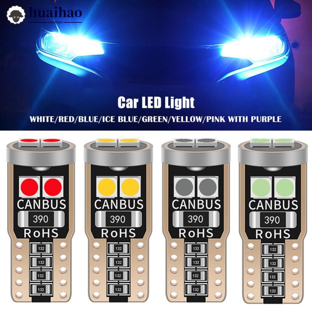 HUAIHAO 1 PC T10 ไฟป้ายทะเบียนรถยนต์ 6SMD 3030 Canbus W5W 194 168 หลอดไฟ LED 12V แผ่นภายในโดมไฟโคมไฟ