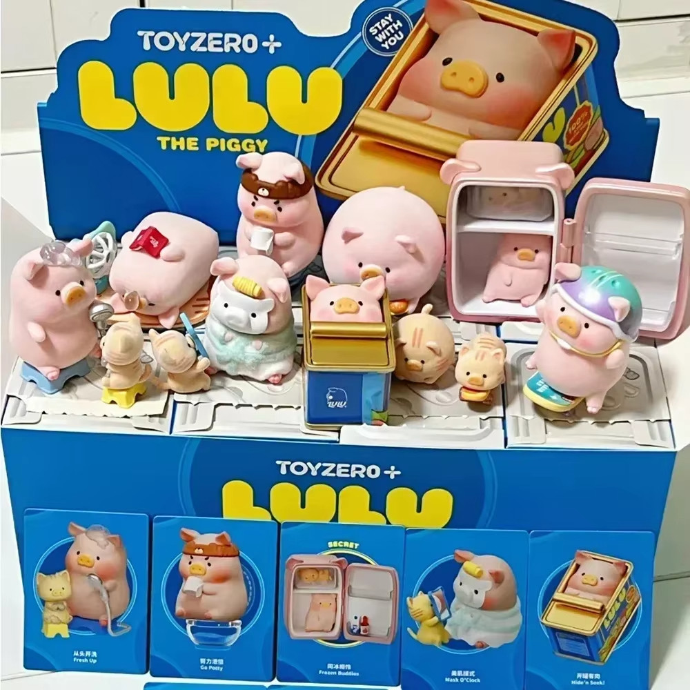 หมูกระป๋อง LuLu Pig House หมูมาพร้อมกับทุกวัน Series Mystery กล่องสาวน่ารักตุ๊กตาของเล่นตกแต่งของขวัญวันเกิด