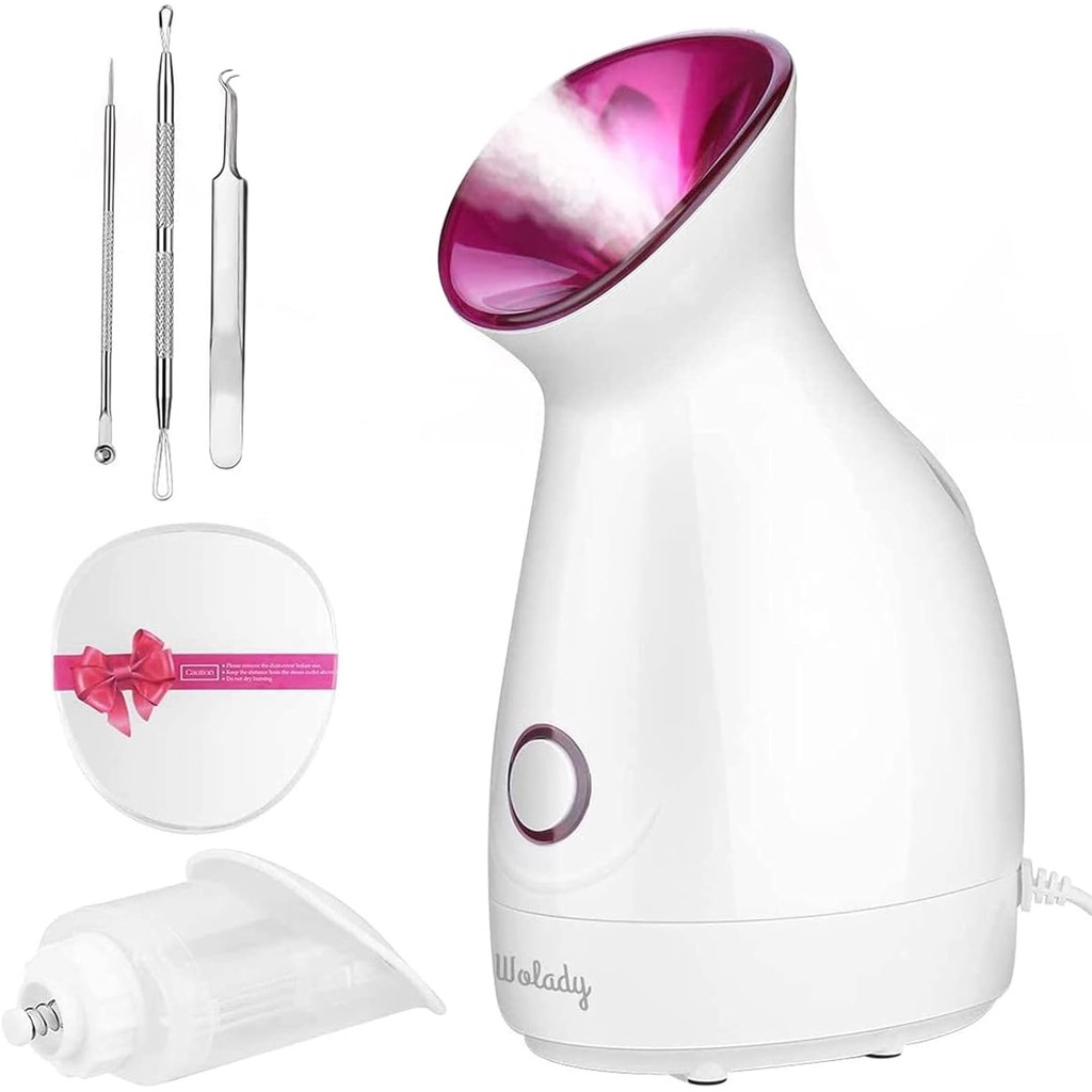 Facial Steamer, Wolady Nano Ionic Face Steamer for Pores with UV Light Hot Mist Moisturizing Sprayer
