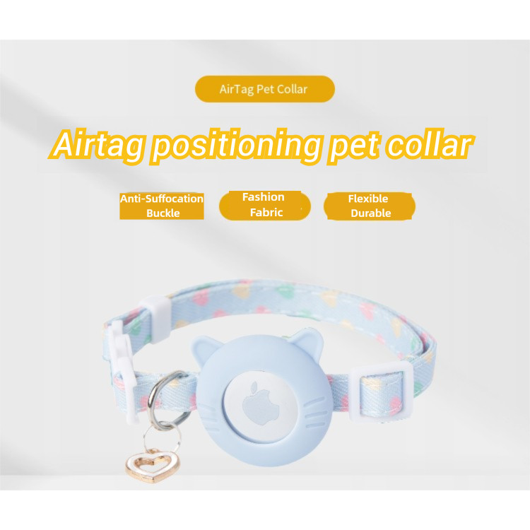 ใหม่ AirTag เคสป้องกันปลอกคอแมว Anti-Lost Tracker ปรับ Anti-Choke Cat Collar