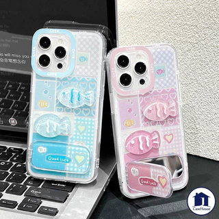 เคสซอฟต์เข้ากันได้กับขาตั้งกระจกปลาน่ารัก VIVO Y19S Y04 Y03 Y28 Y29 Y21s Y17s Y21 Y22 Y36 Y12i Y11 Y20 Y02 Y27 Y17 Y16