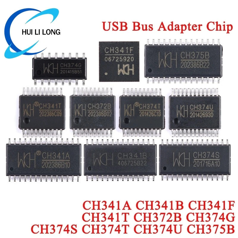1-5PCS CH341A CH341B CH341F CH341T CH372B CH374G CH374T CH374U CH375B WCH CH341 CH374 USB Bus อะแดปเ