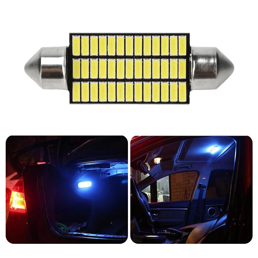 1ชิ้น หลอดไฟ LED Canbus Festoon ไฟเพดานรถยนต์ 36 MM 36MM 39 MM 41 MM ชิปขั้วแคปซูลมีให้เลือก