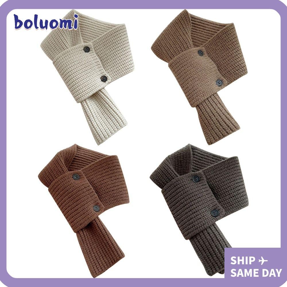 ผ้าพันคอยาวโบลูโอมิ ทำจากผ้าขนสัตว์ สไตล์ทึบ มาพร้อมสายคล้องคอ สำหรับสาวๆ