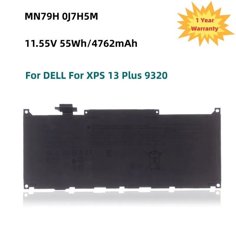 MN79H Laptop Battery For DELL For XPS 13 Plus 9320 MN79H 0J7H5M J7H5M 11.55V 55Wh 4762mAh