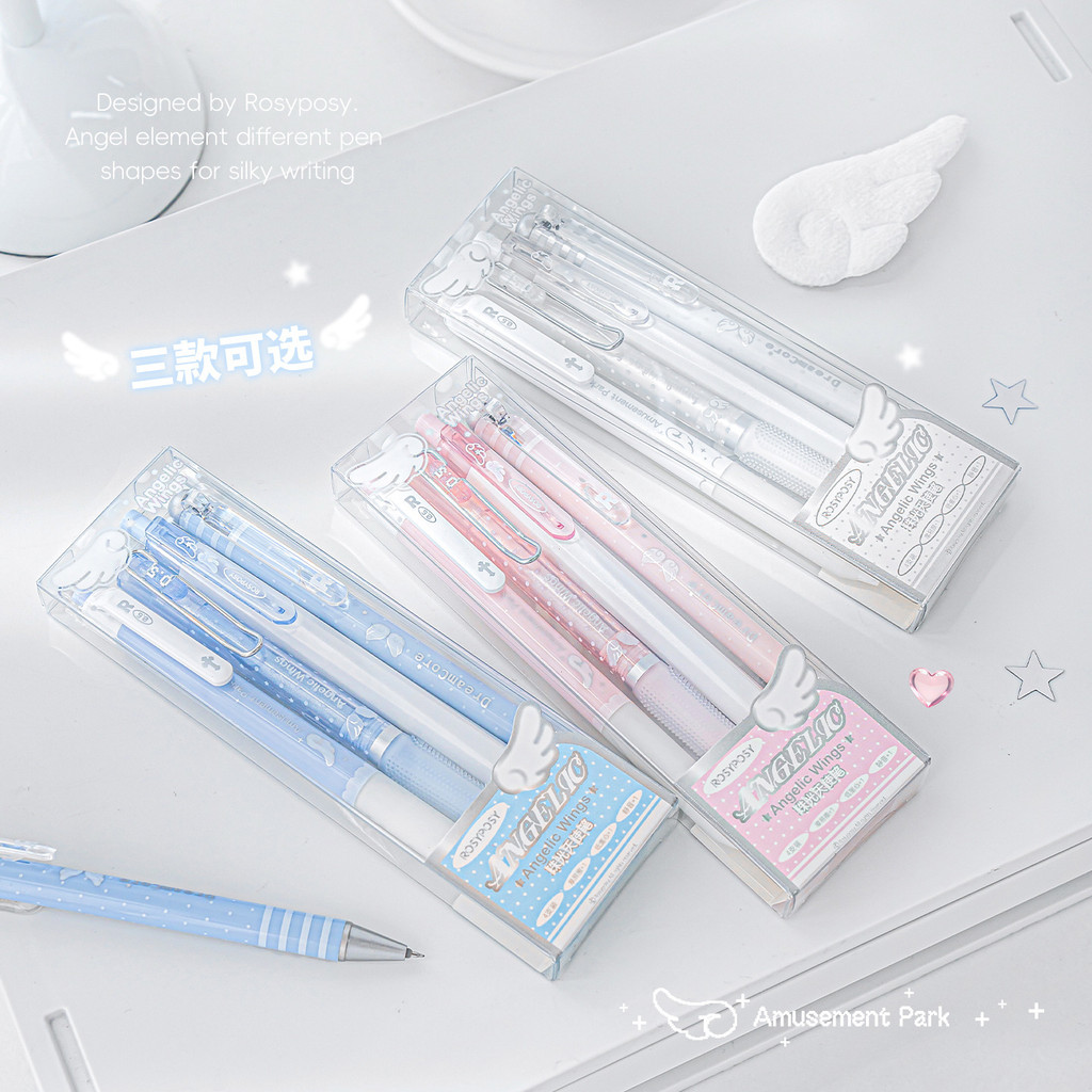 พร้อมสต็อก 4 ชิ้น Angelic Pearlescent Angel ปากกาน่ารัก Angel แปรงคําถามปากกานักเรียนเขียนหมายเหตุปา