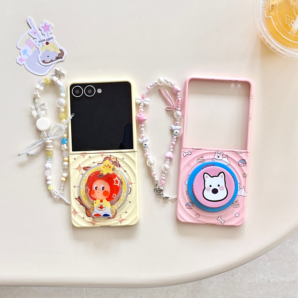 Flip7 การ์ตูน TWINKLE TWINKLE แม่เหล็กดึงดูดกับผู้ถือโซ่ Flip6 Samsung Galaxy Z Flip5 กรณีน่ารัก Pura XCase ค้นหา N3 พลิก 4 โทรศัพท์กันกระแทกความคิดสร้างสรรค์กรณีปก