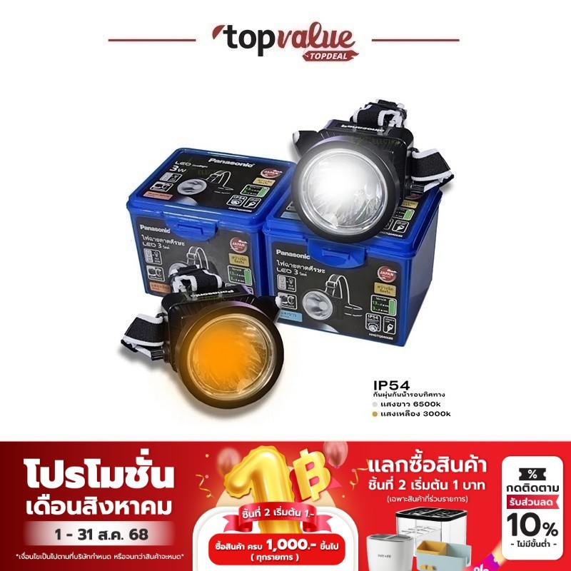 Panasonic LED Headlight ไฟฉายคาดศีรษะ 3w กันน้ำ IP54