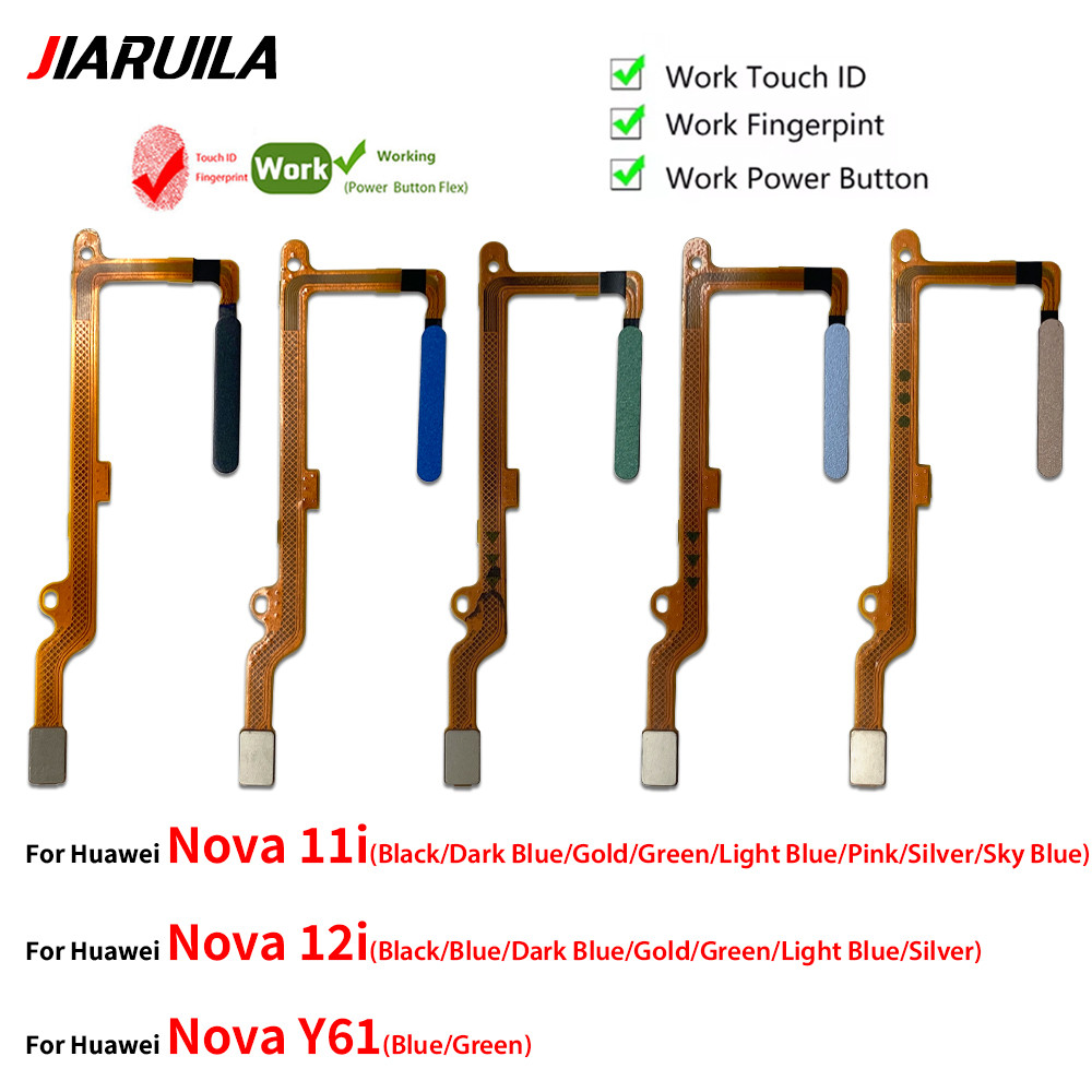 เครื่องสแกนลายนิ้วมือสําหรับ Huawei Nova 11i 12i Y61 Touch ID ปุ่มเปิดปิดสายเคเบิล Flex