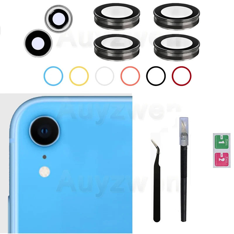 1 ชุด OEM ด้านหลังเปลี่ยนเลนส์กล้องสําหรับ iPhone XR A1984, A2105, A2106 , A2107,A2107 เดิมพร้อมซ่อมเครื่องมือ