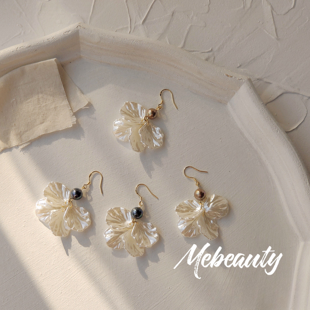 MEBEAUTY ต่างหูมุกเปลือกหอยผู้หญิงสไตล์เกาหลีพิเศษ Z840