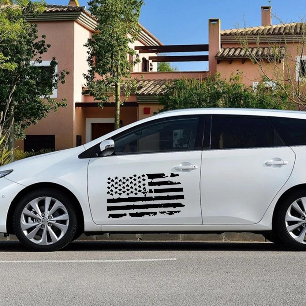 2pcs Universal รถ Hood สติกเกอร์ตกแต่ง USA ธงปรับแต่งรถ DIY อุปกรณ์เสริมสําหรับ Volkswagen VW Golf T