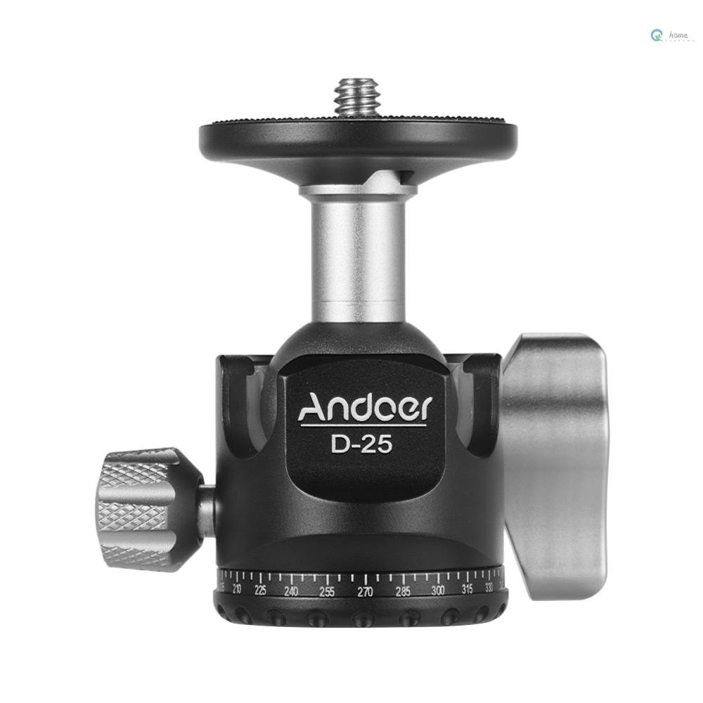 Andoer D-25 CNC Machining อลูมิเนียมคู่ Notch Ball Head Mini Ballhead ต่ําศูนย์แรงโน้มถ่วงสําหรับ Ma