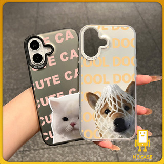 🔥NüCase🔥ส่งจากไทย สีดำหรูหราซิลิโคนแข็งกรณีโทรศัพท์ แมวน่ารัก for IPhone 13 15 7Plus 14 12 11 Pro MAX 7Plus X XR XS