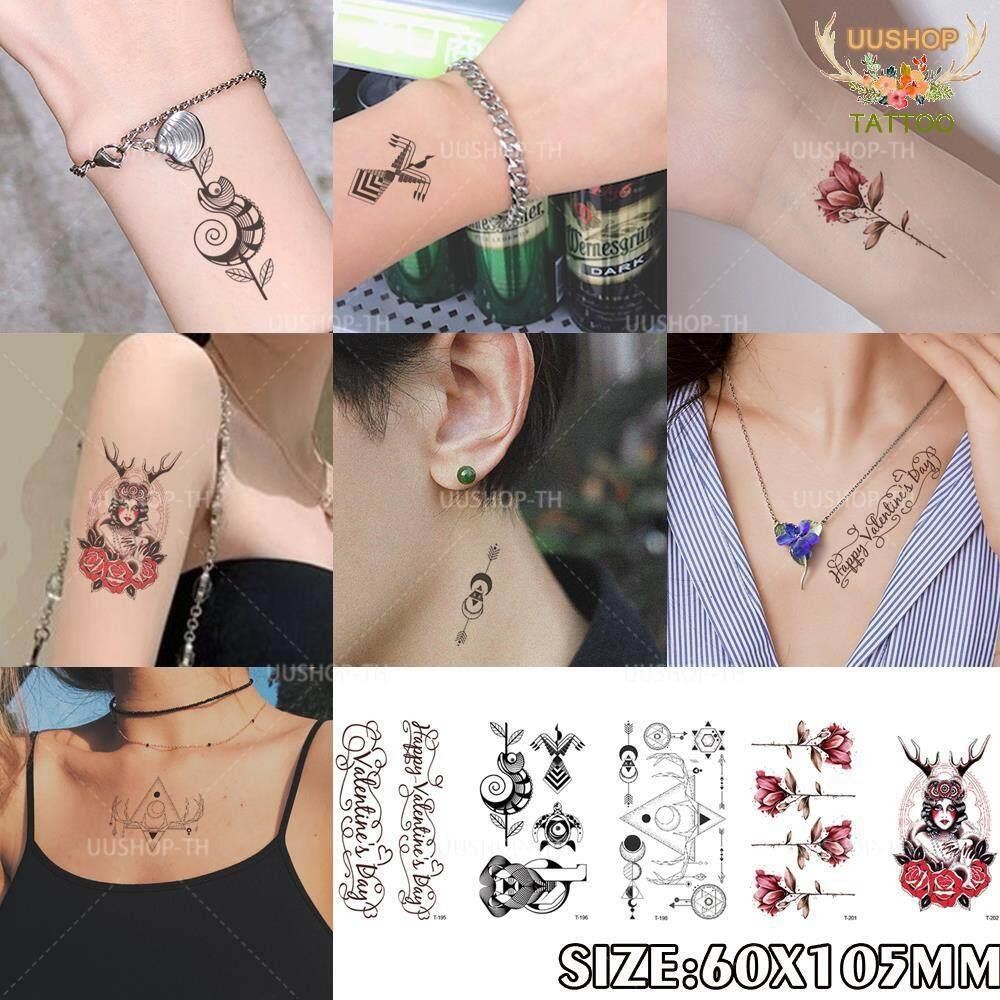 สติกเกอร์สักชั่วคราว สติกเกอร์สักกันน้ำ รอยสักน่ารัก รอยสักเล็กๆ มินิ ผิว