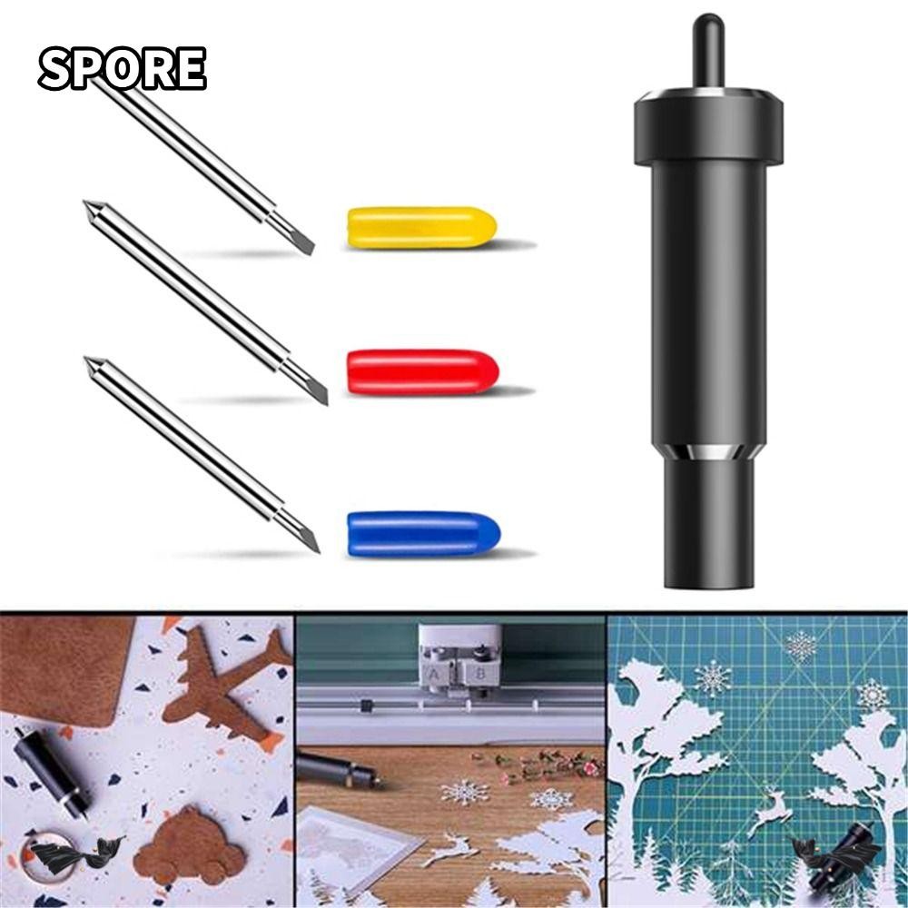 SPORE ใบมีดตัดลึก, เปลี่ยนใบมีดพล็อตเตอร์เรียบ, ใบมีดโลหะ 30 45 60 องศาสําหรับ Cricut Explore 3/Air 