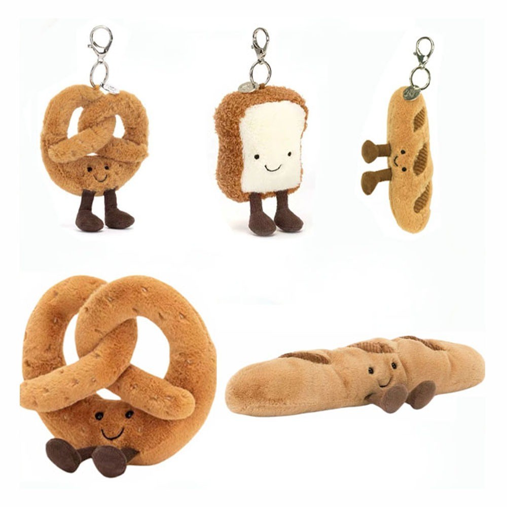 Jellycat Butterfly Cookie keychain, Toast keychain, Baguette keychain Pretzel keychain Water Knot do