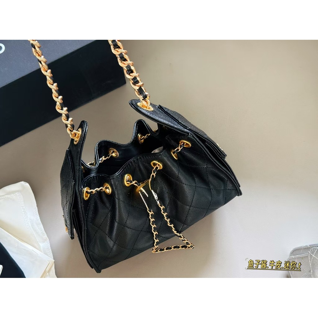 แฟชั่น 25C Hobo Hippie Underarm Bag Mini Bucket Bag 22cm 261864 - รูปที่ 3