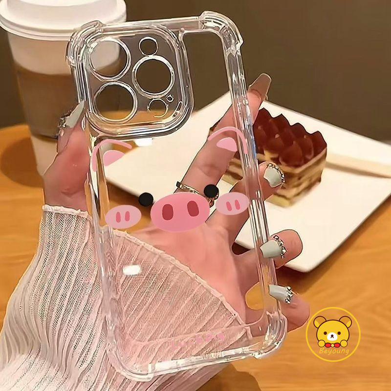 น่ารักการ์ตูนหมู AirBag เคสโทรศัพท์สําหรับ Huawei Nova 14 13 12 12s 12i 11 Ultra Lite 11i 10 10Z Pro