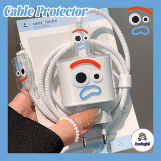EURO น่ารักตลก Emoji Clear Charger Protector สําหรับ Iphone 20W ป้องกันสิ่งสกปรกป้องกันการแตกหัก Data Line Winder ป้องกันสําหรับ USB/Type-C