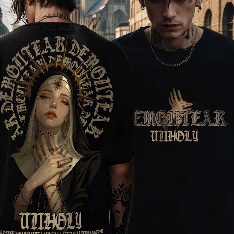 UT shop เสื้อผู้ชาย เสื้อคอกลม โคตรนุ่ม cotton100% ใส่สบาย เกาหลี ผู้ชาย ”DEMDNTEAR GIRL“ 2025