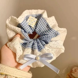 Scrunchies ยางรัดผมขนาดใหญ่ สไตล์หวาน เครื่องประดับผม 4 ชิ้น