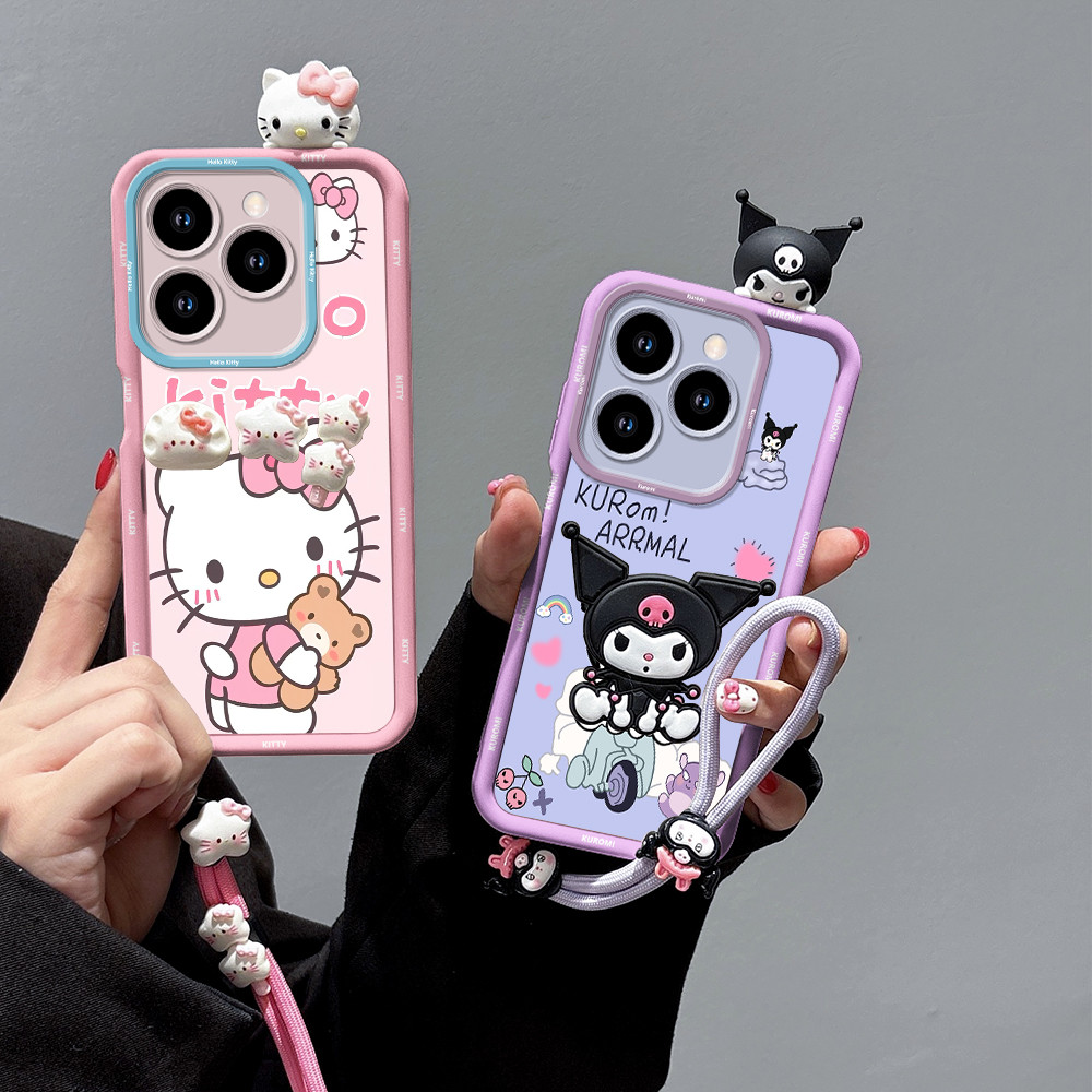 For itel A80 ปลอกซิลิโคนหรูหรากันกระแทกเชือกมือสําหรับ itelA80 A671L A671 เคสโทรศัพท์ 3D สเตอริโอตุ๊