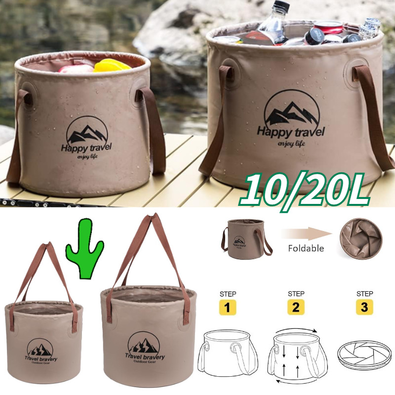10/20L อเนกประสงค์พับ Camping Bucket Camping Picnic Bucket/ตกปลาอ่างล้างหน้า PortableFoldable Bucket
