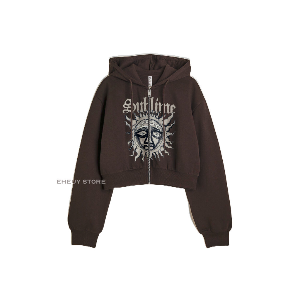 [Mardhatillah] Zipper Crop Sublime Basic Womens Crop Jacket Zipper Sweater Croptop Hoodie Crop