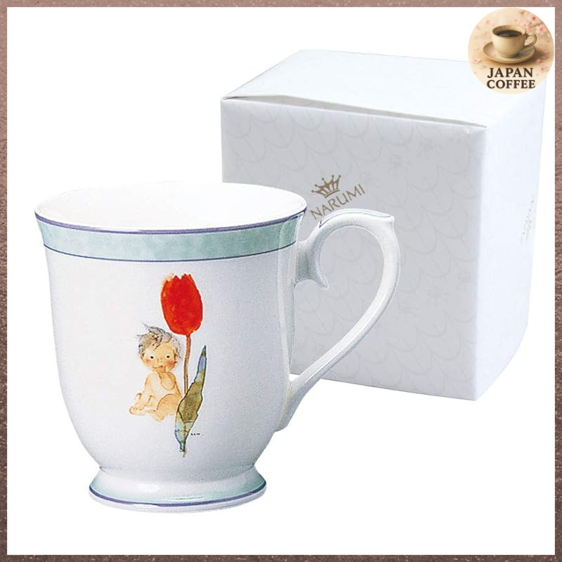 NARUMI Tulip and Baby Mug, Chihiro Iwasaki, 290cc, Floral Pattern, Cute, Simple, Wedding Gift, Mothe