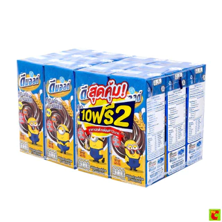 ดีมอลต์ นมยูเอชที รสมอลต์ช็อกโกแลต สูตรมอลต์พลัส 180 มล. X 12 ชิ้น