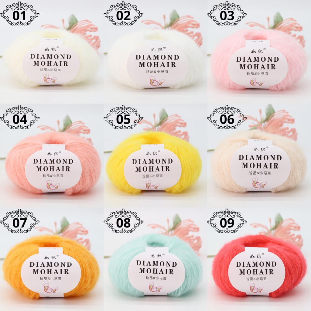 [DIY Center] DIAMOND MOHAIR WOOL YARN ANGORA PREMIUM CROCHET WOOL YARN