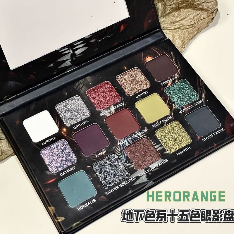 15 สีอายแชโดว์แผ่นมุกแฟลชสีม่วงทองสีดําสีเหลืองยุโรปและอเมริกาเลียนแบบแต่งหน้ารมควันแต่งหน้า