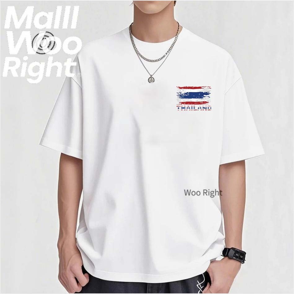 เสื้อยืดลายธงชาติไทย เสื้อยืดThailand  เสื้อยืดลายธงชาติไทยแนวมินิมอล เรียบเท่ ใส่ได้ทั้งชายและหญิง มีสีขาวและดำ