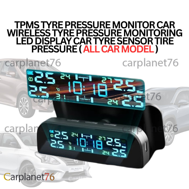 TPMS TYRE PRESSURE MONITOR รถไร้สาย TYRE PRESSURE MONITORING LED จอแสดงผลรถ Tyre เซ็นเซอร์ความดันยาง