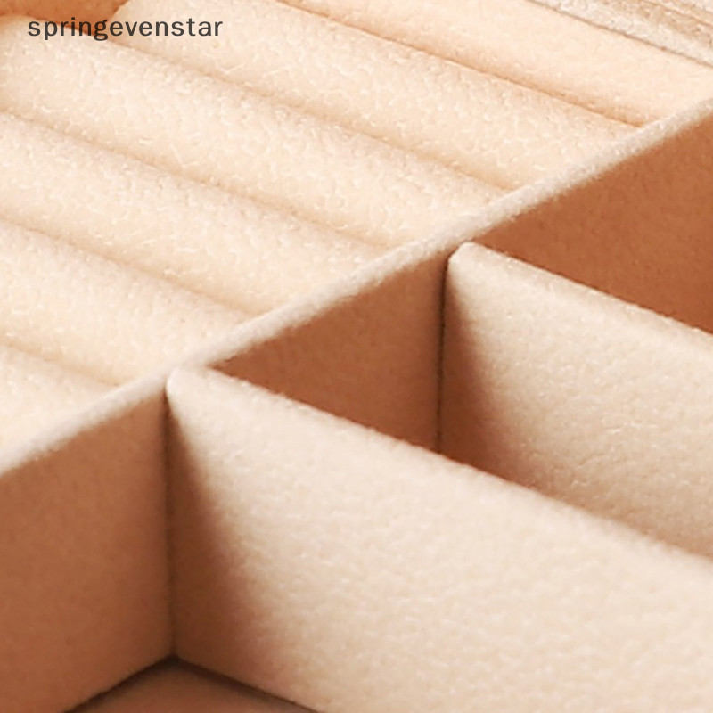 Springevenstar กล่องเครื่องประดับกํามะหยี่เดินทางแบบพกพา Flannel Square Zipper สไตล์ Jewellery Storage Case แฟชั่นผู้ถือของขวัญแหวนผู้ถือต่างหู Springevenstar