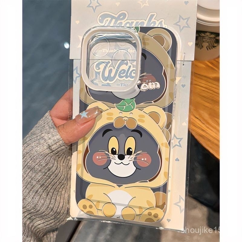 Tom Jerry เหมาะสําหรับ iphone14plus เคสโทรศัพท์ 15promax Redmi 14/13/12pro โปร่งใส 11 กันกระแทก x/xr/xsmax นุ่ม 78p