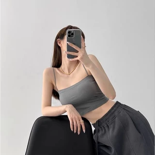 🌙Soroh🌙เสื้อสายเดี่ยว มีฟองน้ำ สีพื้น เข้ารูป ผ้ายืด⭐️เสื้อกล้ามผู้หญิง ใส่สบาย✨#FY1803/FY1806