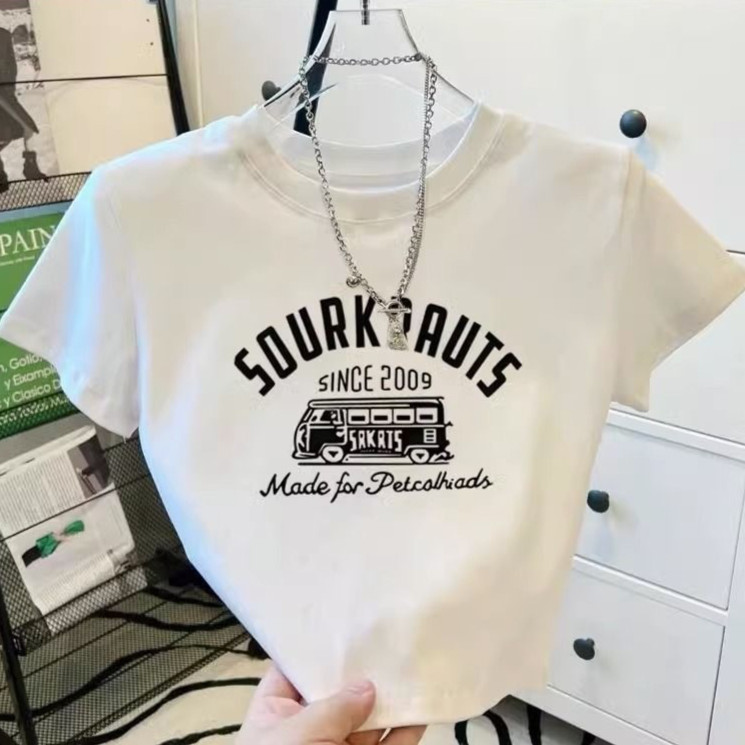 พร้อมส่ง🚀เสื้อ เสื้อครอปแขนสั้น ผ้าคัตคอน นิ่มใส่สบาย #แขนสั้น 100%Cotton T-shirt  เซ็กซี่และน่ารัก ผ้าฝ้ายแท้