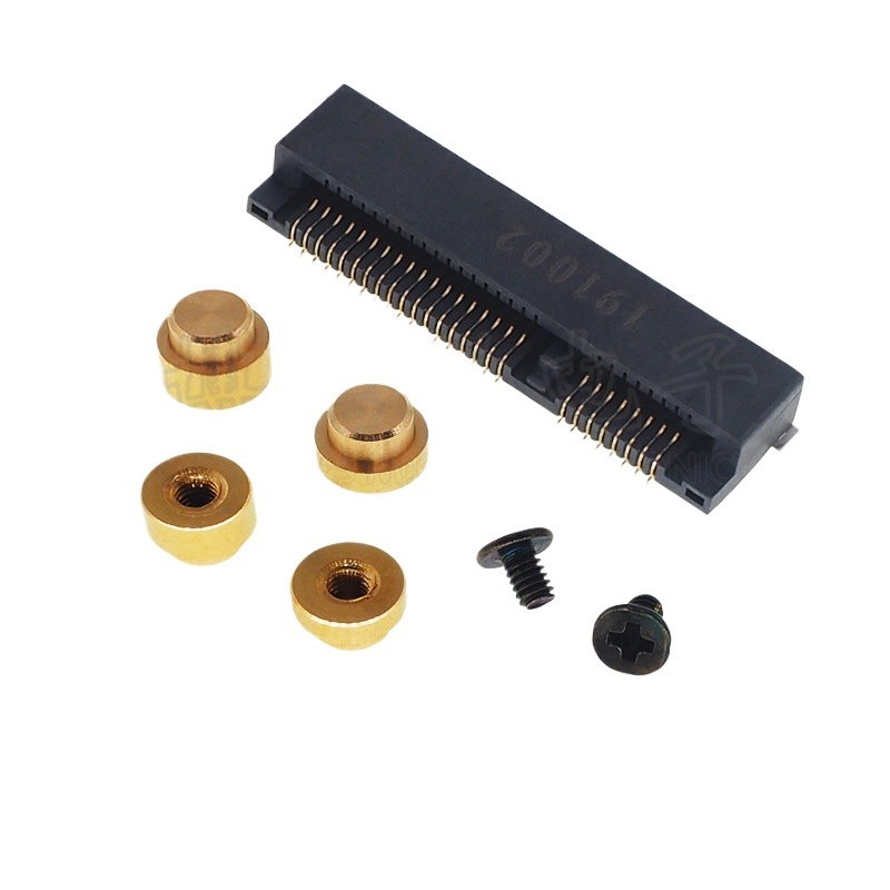 MINI PCIE ซ็อกเก็ตสล็อต msata Connector ผู้ถือบัตร 52P Connector Bracket คอลัมน์ทองแดง 4.0H 5.2H 5.7