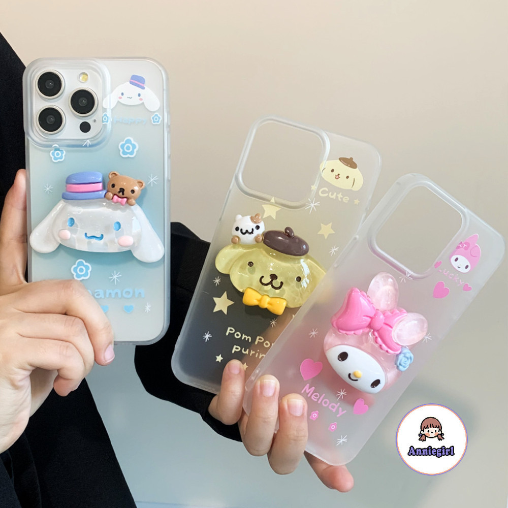 การ์ตูน 3D Melady สครับ เคสโทรศัพท์สําหรับ IPhone 11 15 14 Pro MAX 12 13 Promax XS MAX 8 7Plus โปร่งแสงฝุ่นนุ่ม TPU ฝาหลัง