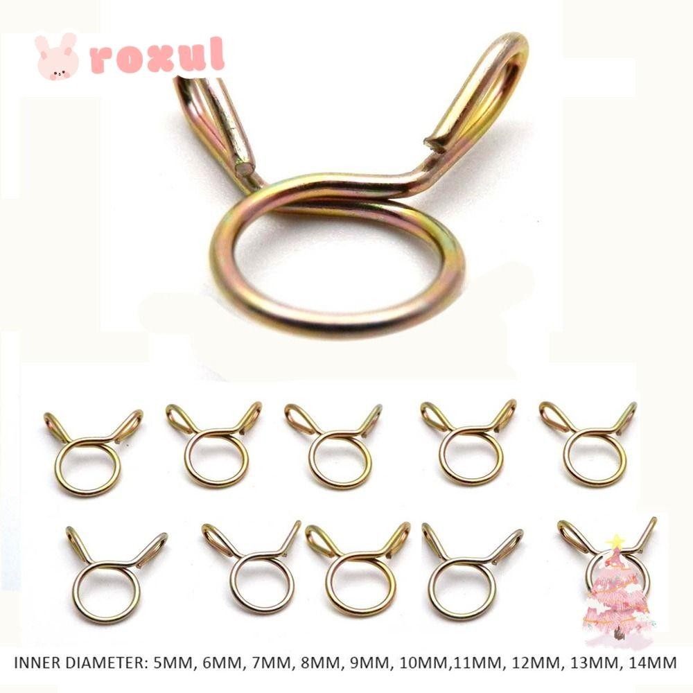 Roxul 10 ชิ้นท่อ Clamp, ท่อลม Assortment Kit คลิปท่อ, ปรับสังกะสีชุบ 5-31 มม.คงที่สปริง Hoop Tube ท่อน้ํารถจักรยานยนต์สกู๊ตเตอร์