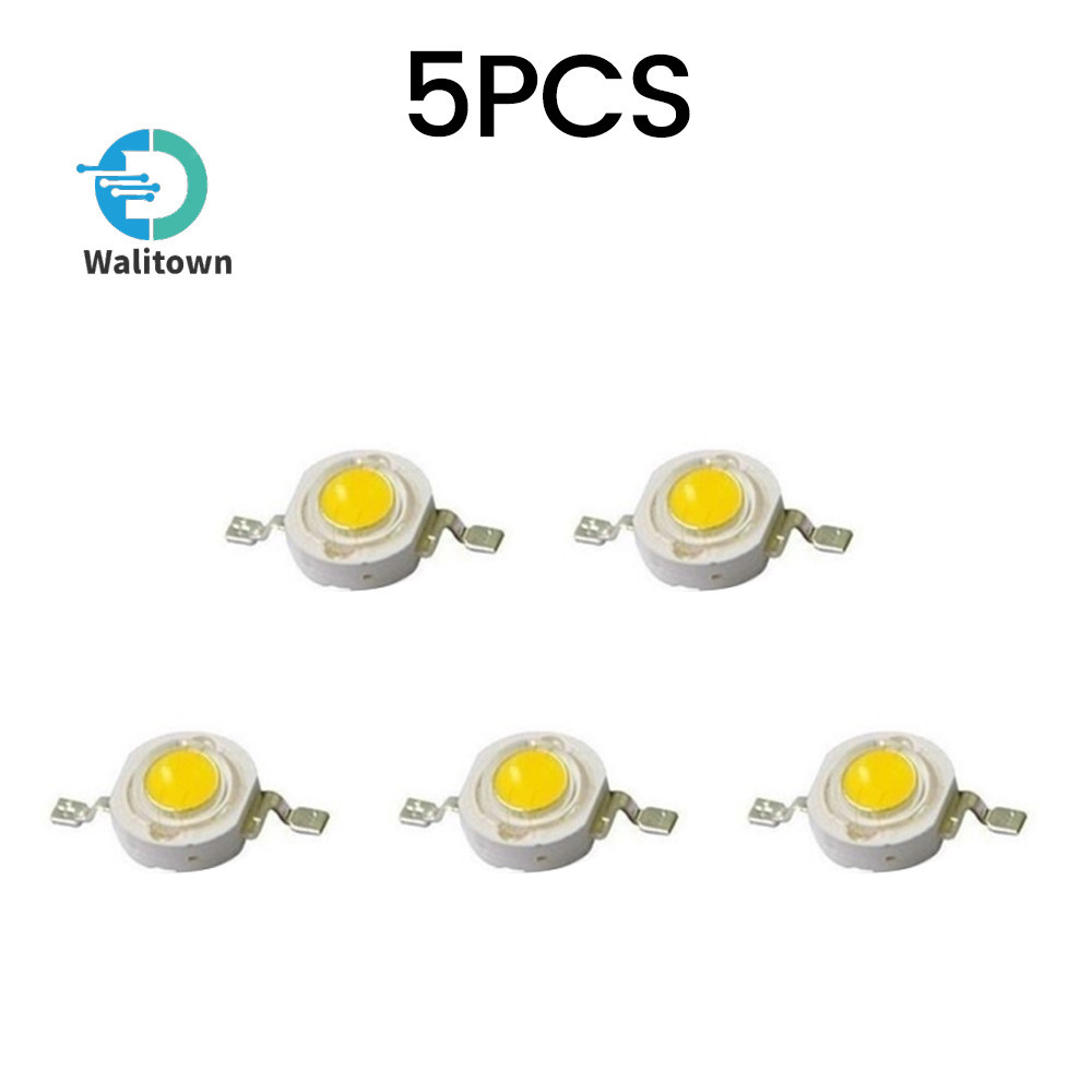 5 ชิ้น 1 วัตต์รอบลูกปัด LED สีขาวอบอุ่น