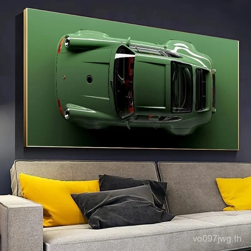 Porsche 911 Carrera Series ภาพวาดผ้าใบรถสีแดงสีดําสีขาวสีเขียวโปสเตอร์รถ Perfect Wall พิมพ์สําหรับห้องนั่งเล่นตกแต่งบ้าน QJWL