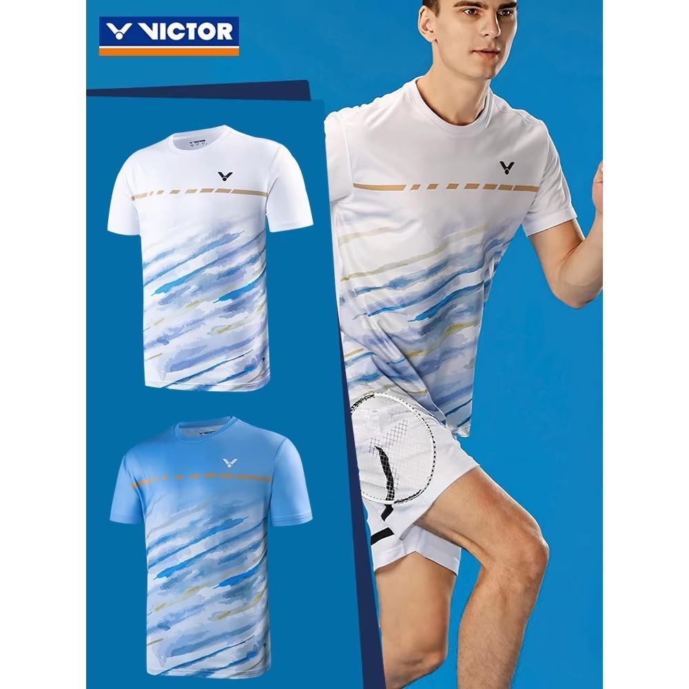 2024 ใหม่ ชัยชนะ แบดมินตัน เทนนิส เสื้อยืด มืออาชีพ จับคู่ ชุดกีฬา แห้งเร็ว ระบายอากาศได้