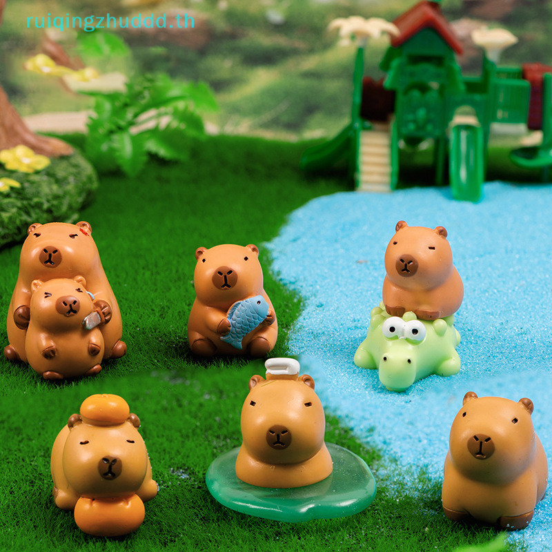 [MZ] Mini Capybara เครื่องประดับ Kapibala จระเข้ตุ๊กตา Micro ภูมิทัศน์ตกแต่งตุ๊กตา Miniature Pond Decor ของเล่น [TH]