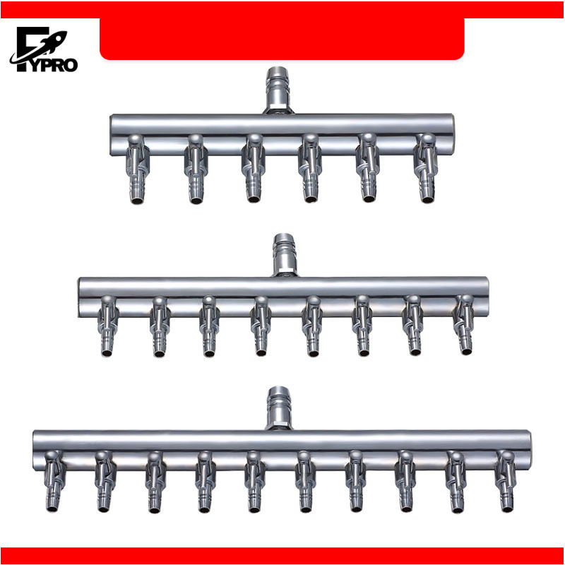 FYP ท่อแยกลมออกซิเจน STAINLESS STEEL พร้อมวาล์วปรับ ท่อแบ่งลม มี 6ขนาดให้เลือก