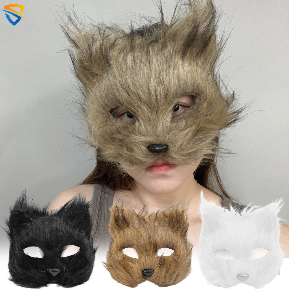 ใหม่ Furry Fox หน้ากากครึ่งหน้า Eye Mask คอสเพลย์ Props ฮาโลวีน Carnival Party สัตว์คอสเพลย์หน้ากากเครื่องแต่งกายอุปกรณ์เสริม